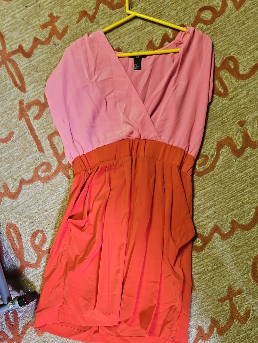 H&M Pink and Orange Two-Tone Mini Dress
